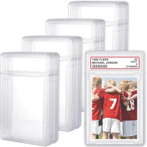Trading Cards Protector Case Acrylic Clear Baseball Card Holders with Label Position Hard Sleeves Small Sturdy Storage Box for Standard Collector Sport Game Grade(24 Pieces)