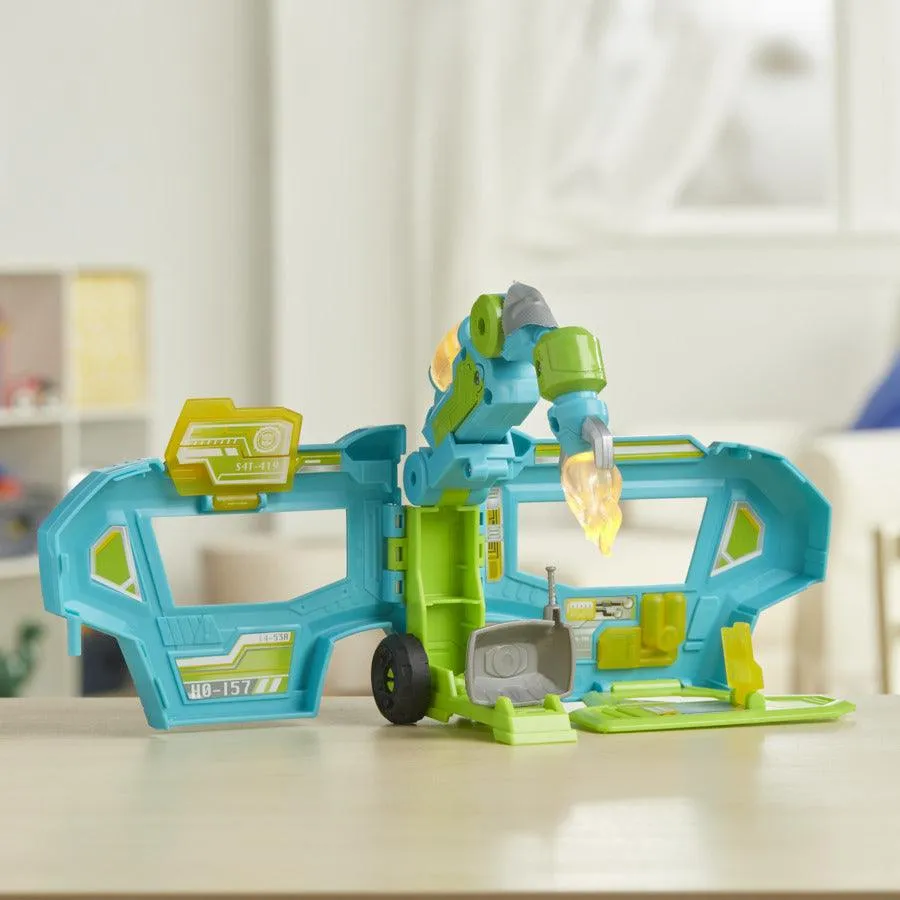 Transformers Rescue Bots Academy Command Center Hoist, Converting Action Figure Toy, Trailer, Light-Up Accessory