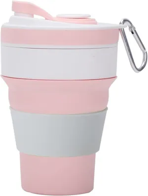 Travel Coffee Mug Coffee Cups with Straw Travel Collapsible Silicone Portable Water Cups Outdoors Camping Hiking Picnic (2) (4)