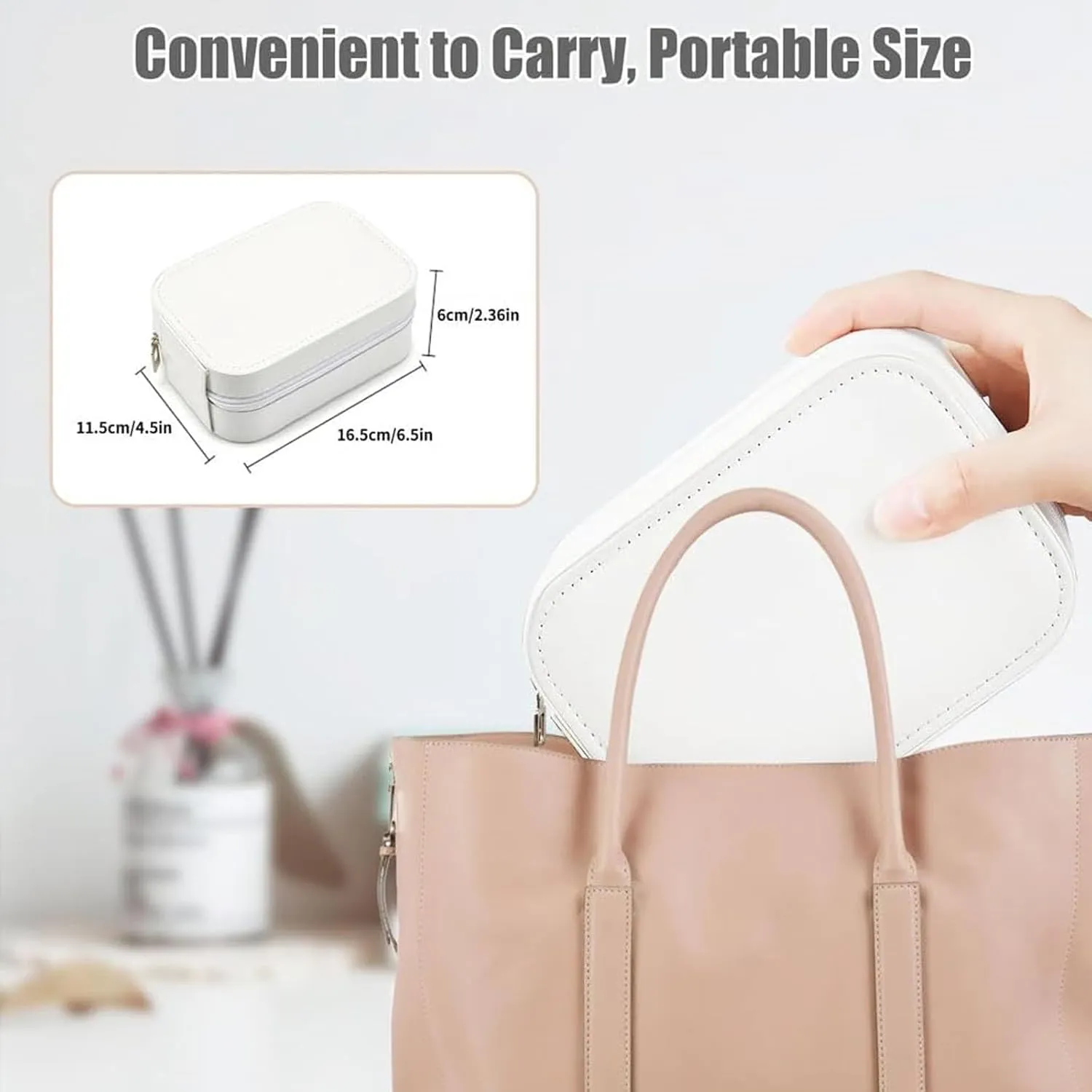 Travel Makeup Mirror,New Portable LED Mirror with Storage,Foldable Travel Makeup Bag, Folding Integrated Jewelry Box