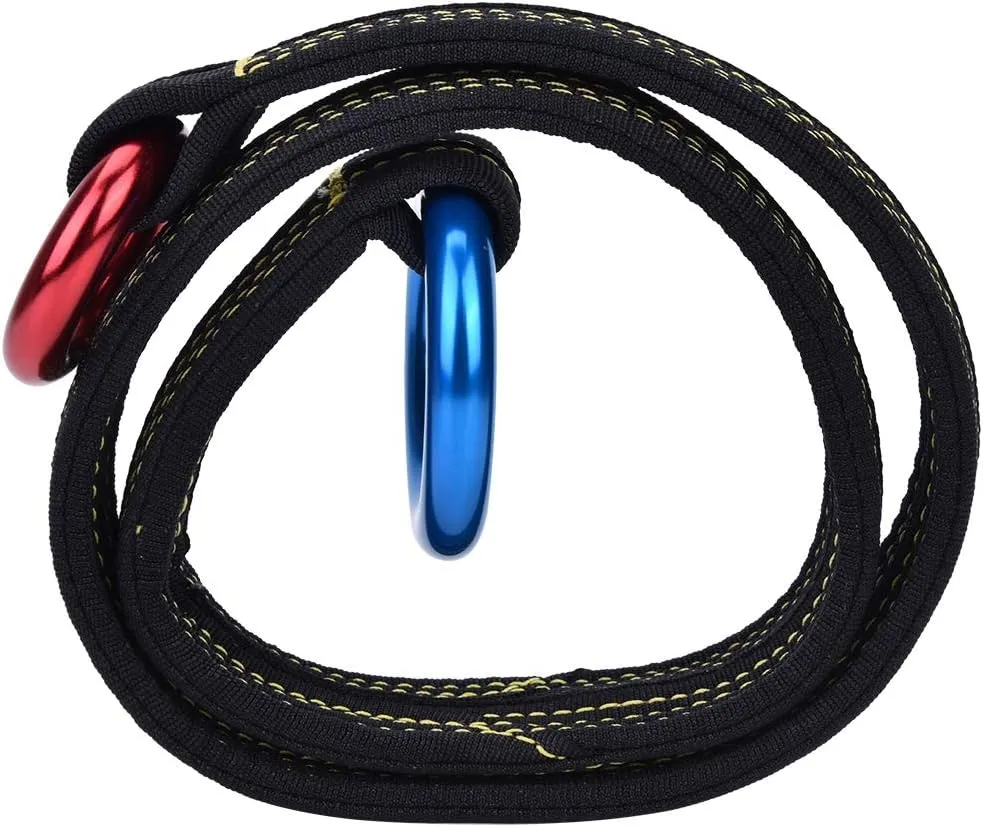 Tree Climbing Rope Safety Lanyard Climbing Rescue Wire Lanyard with Two Hanging Rings Tool Lanyard for Tree Climbing Garden Work Fall Protection Double Hook