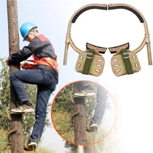 Tree Climbing Spike Set Portable Antiskid Tree Climbing Tool Safety Belt Adjustable Lanyard Rope Rescue Belt,Rust Resistant Stainless Steel