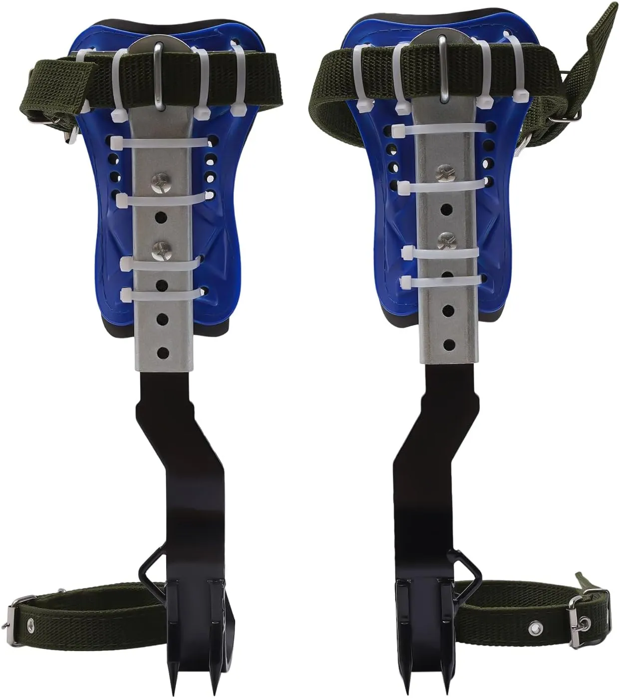 Tree Climbing Spikes, Tree Climbing Spikes Set with Safety Belt, 15.3-17.7 inch Height Adjustable Tree Climbing Gear Tree Climbing Tool for Outdoor Jungle Survival, Blue