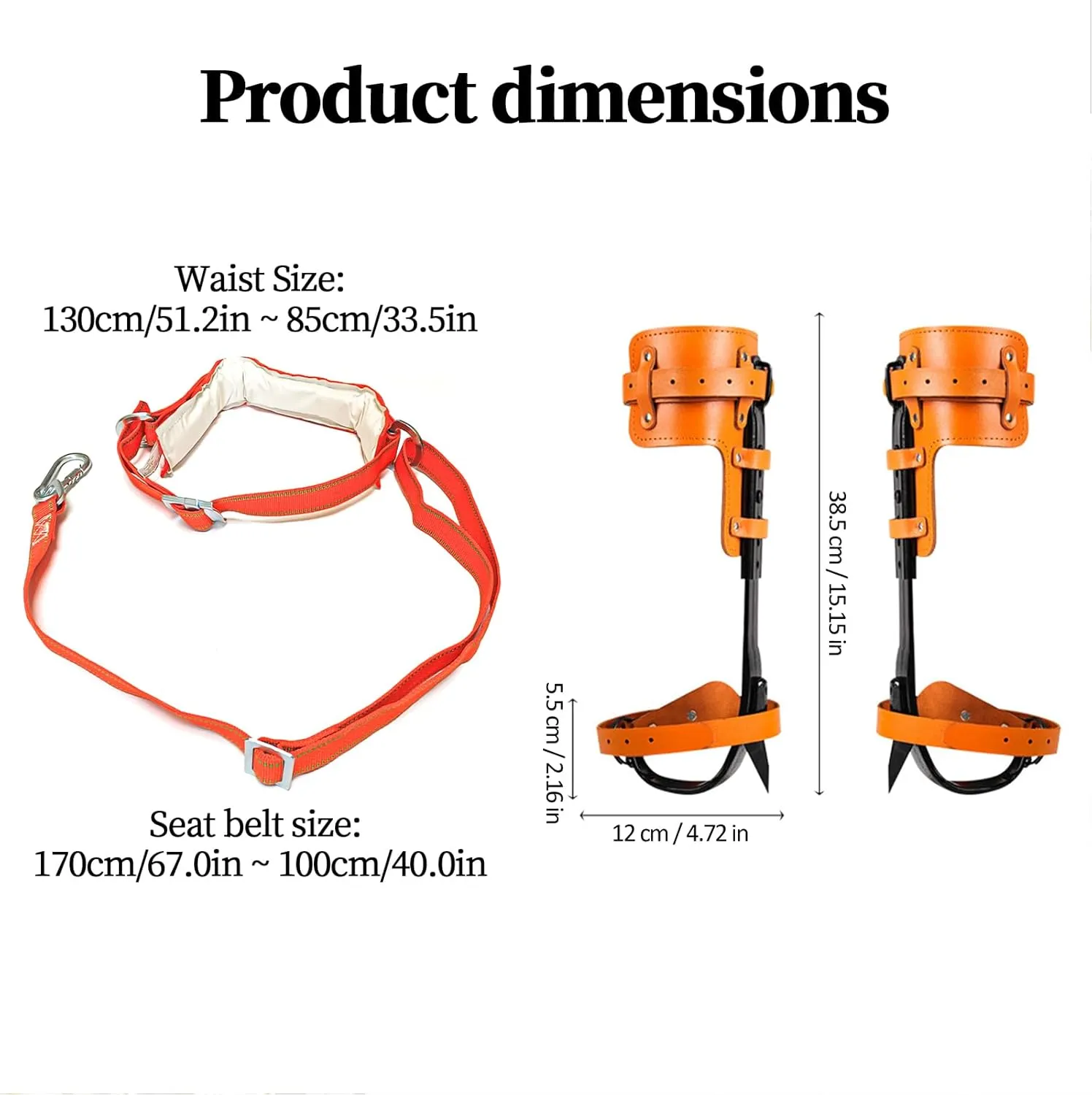 Tree Climbing Spikes,Tree Climbing Gear,Tree Climbing Kit Suitable for Climbing Trees, Picking Fruits,etc