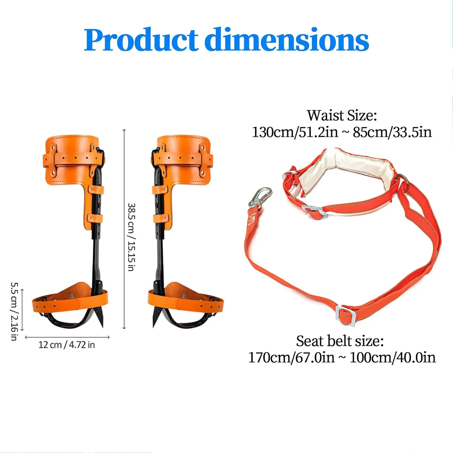 Tree Climbing Spikes,Tree Climbing Kit,Tree Climbing Gear,Suitable for Fruit Picking,Tree Climbing,Hunting