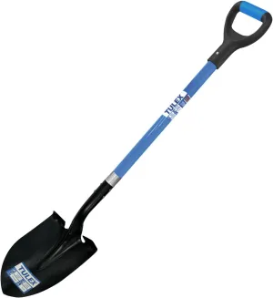 Tulex Round Point Shovel with Fiberglass D-Grip Handle for Digging 0011515, 41-Inch with Trenching Blade Heavy Duty Shovel for Gardening