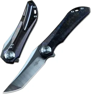 TwoSun TWOSUN Outdoor Pocket Folding Knife M390 Satin Blade Titanium Handle TS196C