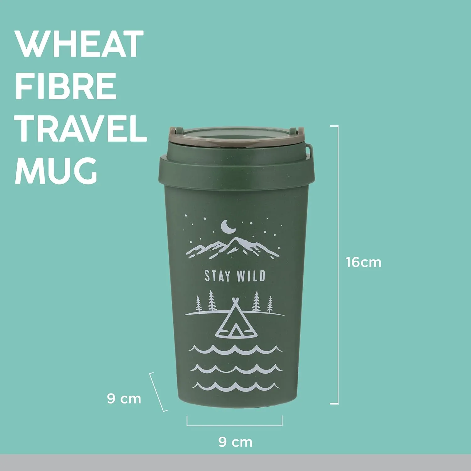 Typhoon PURE Collection | 12.8oz Wheat Fiber Travel Mug - Stay Wild
