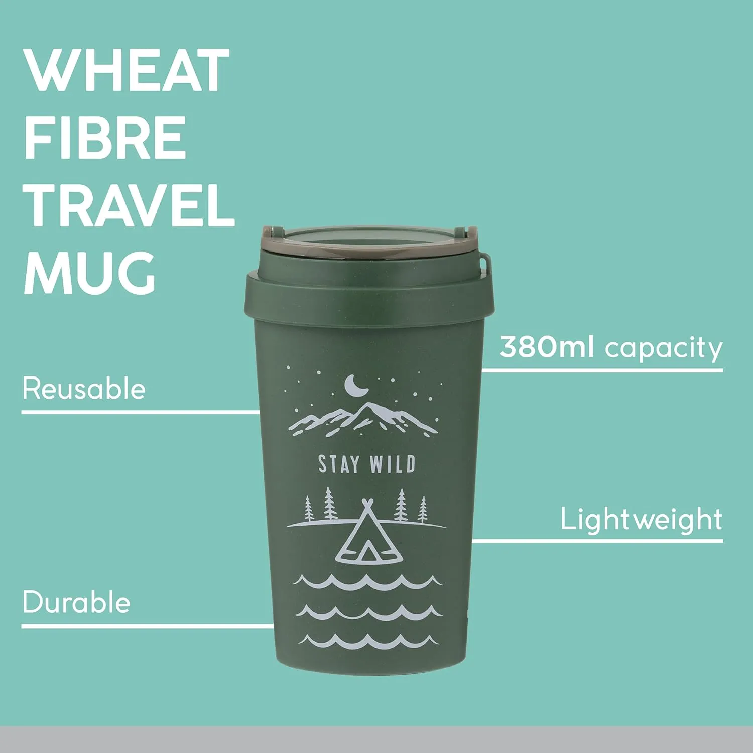 Typhoon PURE Collection | 12.8oz Wheat Fiber Travel Mug - Stay Wild