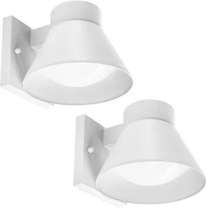 UME 2 Pack LED Outdoor White Front Porch Lights, Waterproof Wall Lantern Light Fixture, Anti-Rust Farmhouse Barn Wall Sconce for Patio, Doorway, Garage