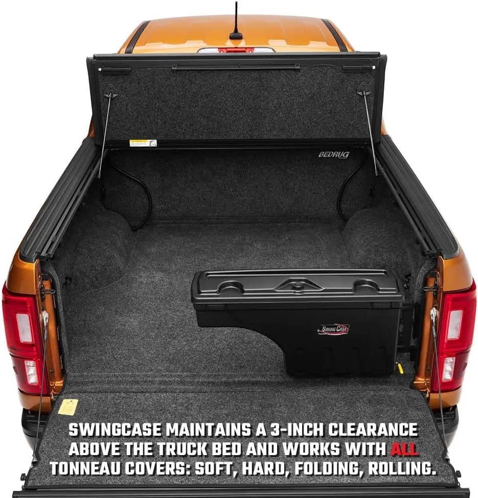 UnderCover SwingCase Truck Bed Storage Box | SC104D | Fits 2019 - 2023 Chevy/GMC Silverado/Sierra 1500 Drivers Side, Black