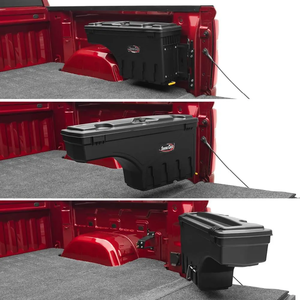 UnderCover SwingCase Truck Bed Storage Box | SC104D | Fits 2019 - 2023 Chevy/GMC Silverado/Sierra 1500 Drivers Side, Black