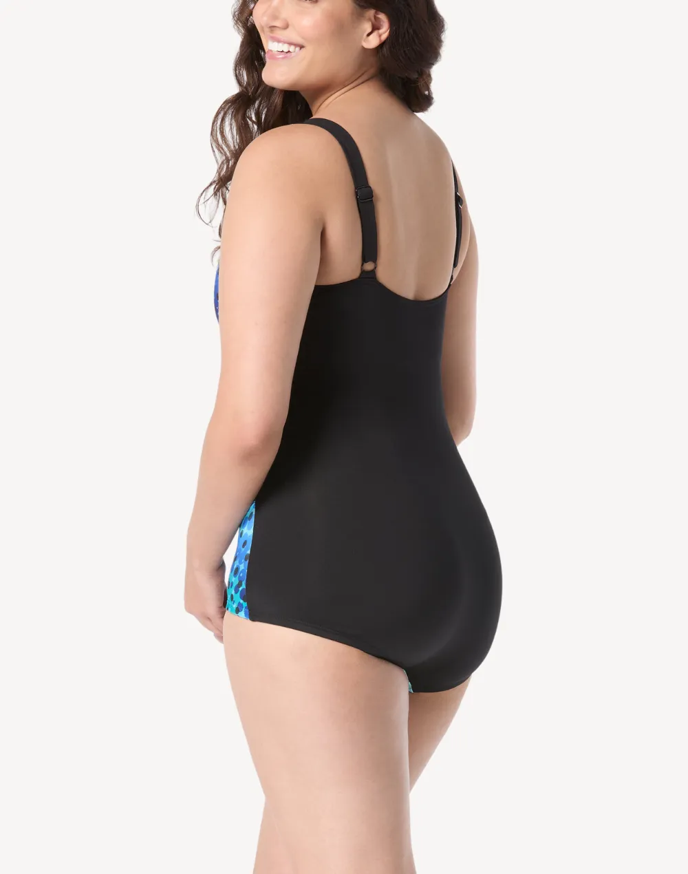 Underwater Dot V Neck Polyester One Piece