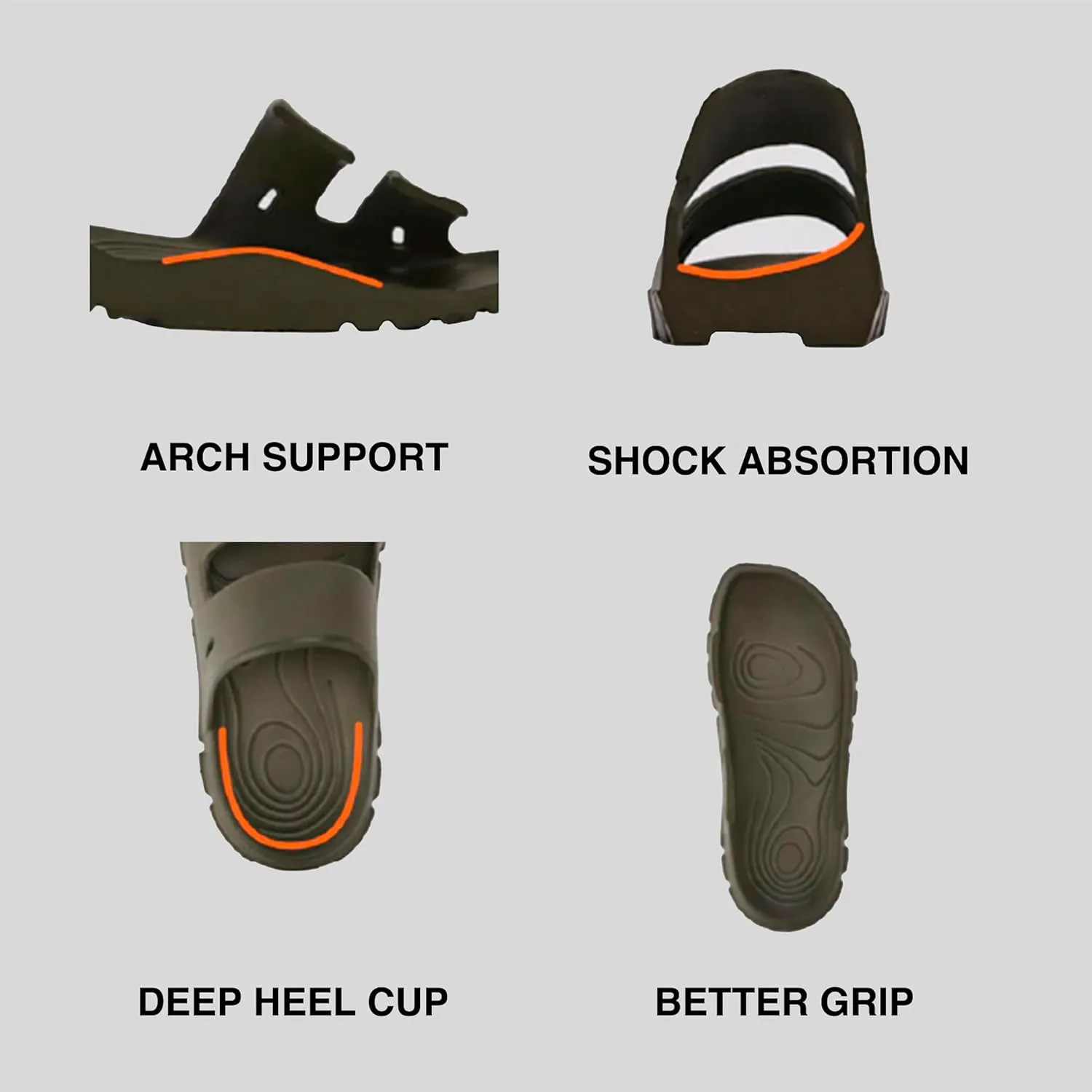 Unisex Recovery Slides: Orthopedic Comfort, APMA Accepted, Enhanced Arch Support for Plantar Fasciitis Relief, Lightweight & Non-Slip Sole, Indoor and WFH