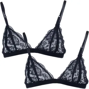 URBAN K Womens Semi Sheer Lace Sexy Bralette