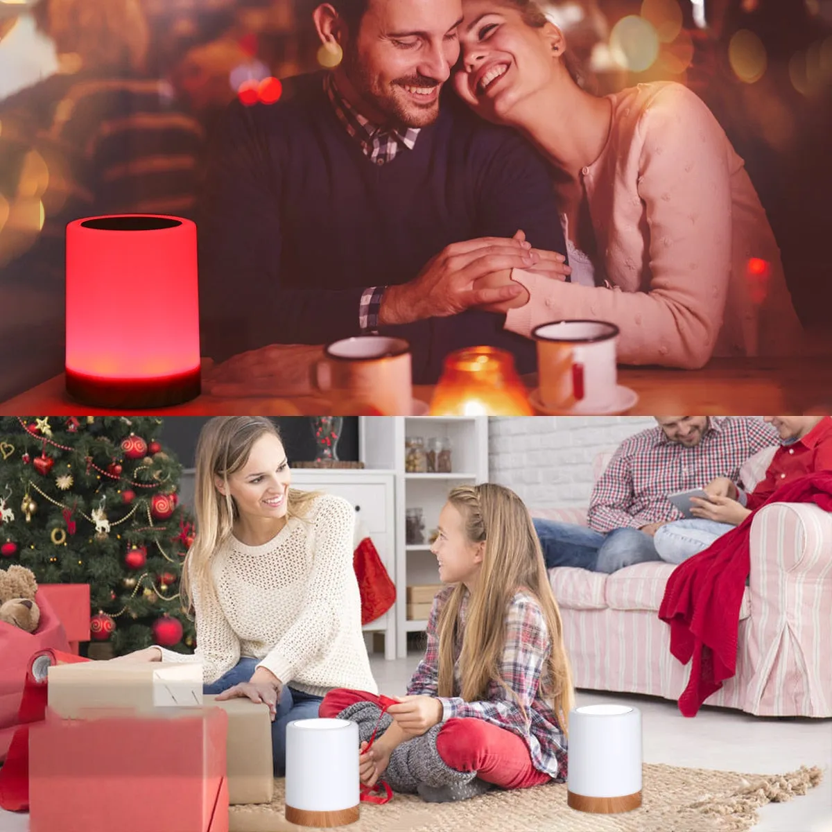 USB Rechargeable Touching Control Bedside Light Dimmable Table Lamp