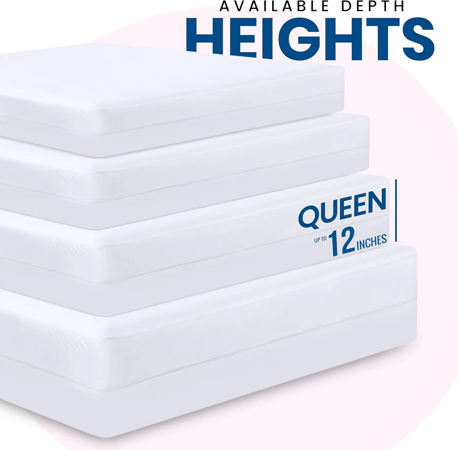Utopia Bedding Premium Zippered Mattress Encasement (Fits 12 Inches Mattress, Queen) - Waterproof and Bed Bug Proof Mattress Protector - Six-Sided Mattress Cover (Pack of 2)