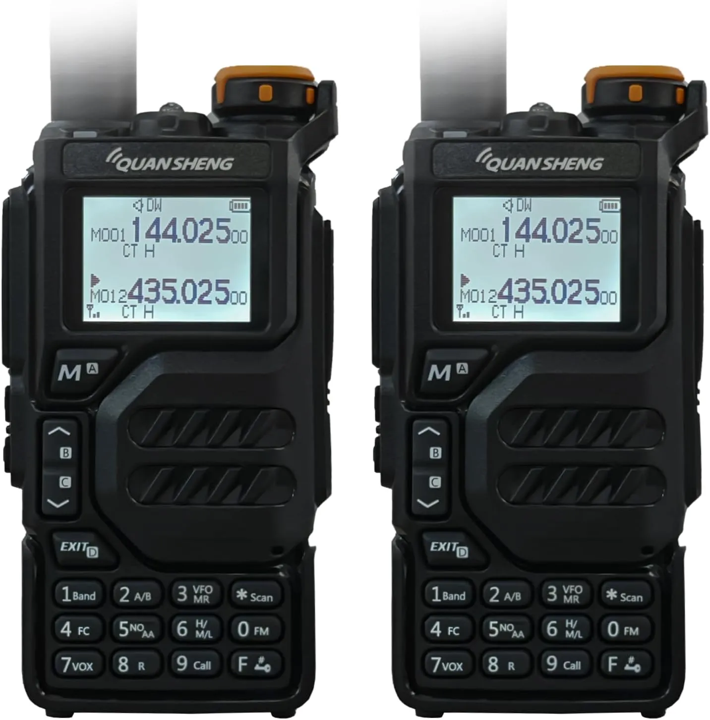 UV K5 Radio 2 Pack DTMF Walkie Talkie with 1600mAh Replacement Battery USB-C Charger Ham Radio 5W Two Way Radio Long Range AM