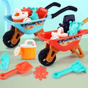 Vaguelly Beach Sand Toys 6pcs Toy Cart Sand ToysKids Wheelbarrow Toddler Water Can Rakes Shovel for Beach Play Games