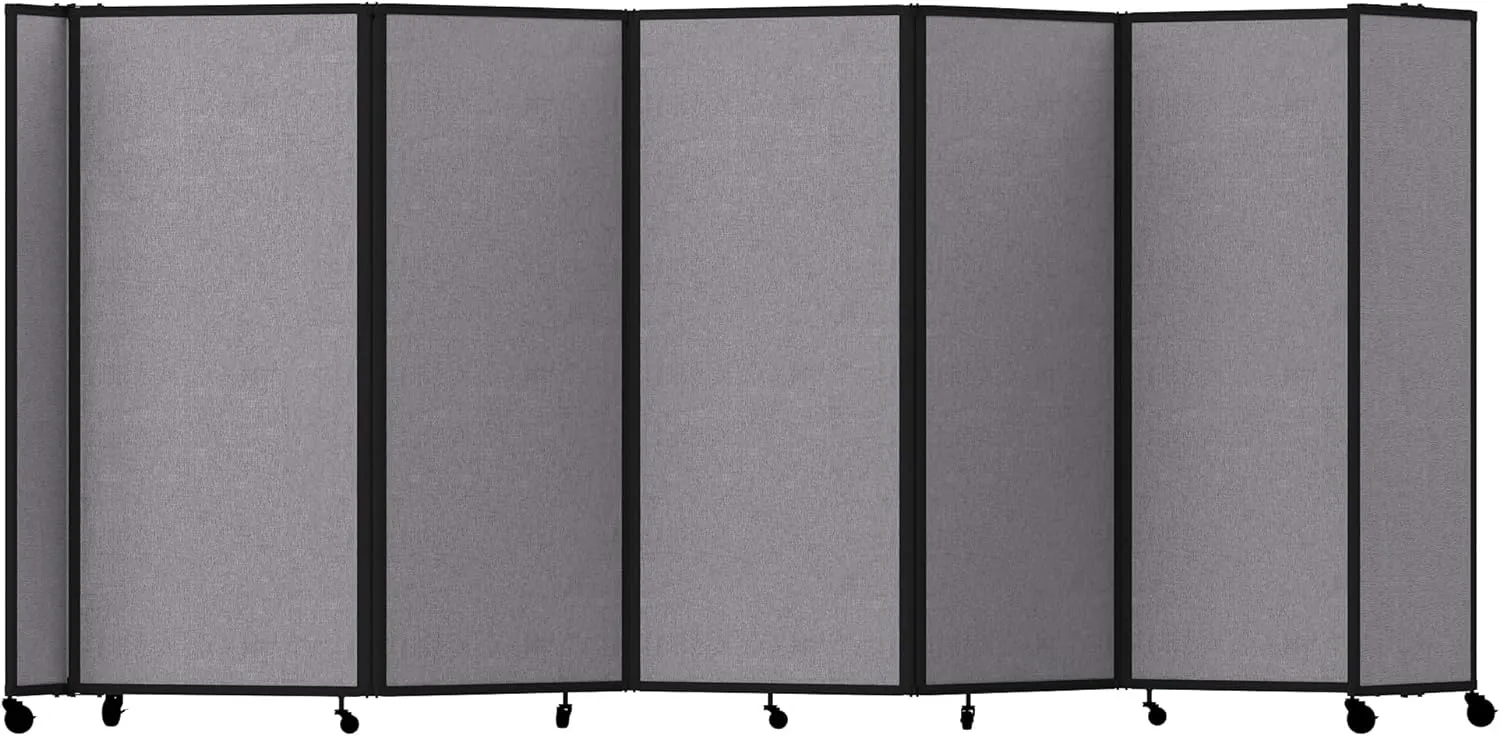 Versare Room Divider 360 Portable Wall Partition | Folding Panels | Large Freestanding Divider | Locking Wheels | Temporary Room Separator