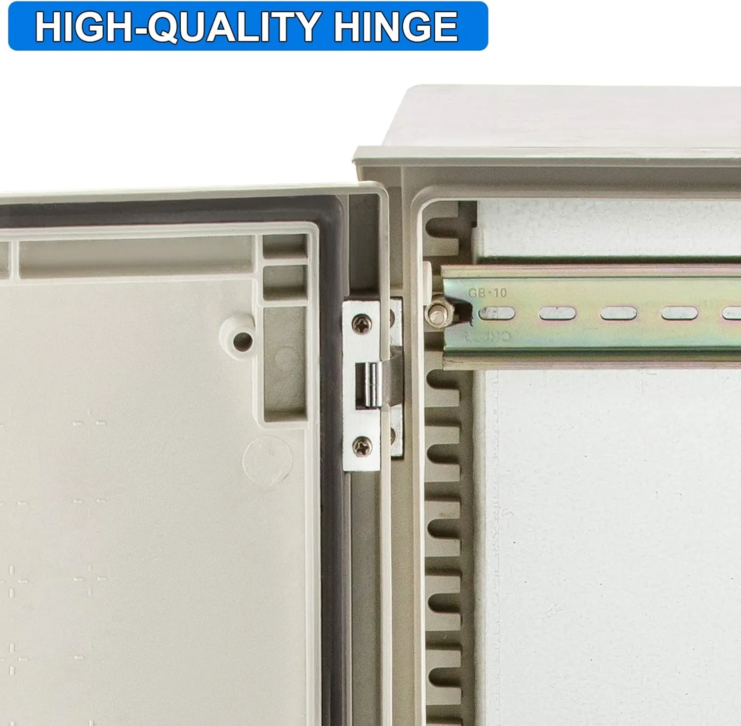 VEVOR Fiberglass Enclosure 23.6 x 15.7 x 9.1" Electrical Enclosure Box NEMA 3X Electronic Equipment Enclosure Box IP65 Weatherproof Wall-Mounted Electrical Enclosure With Hinges & Quarter-Turn Latches