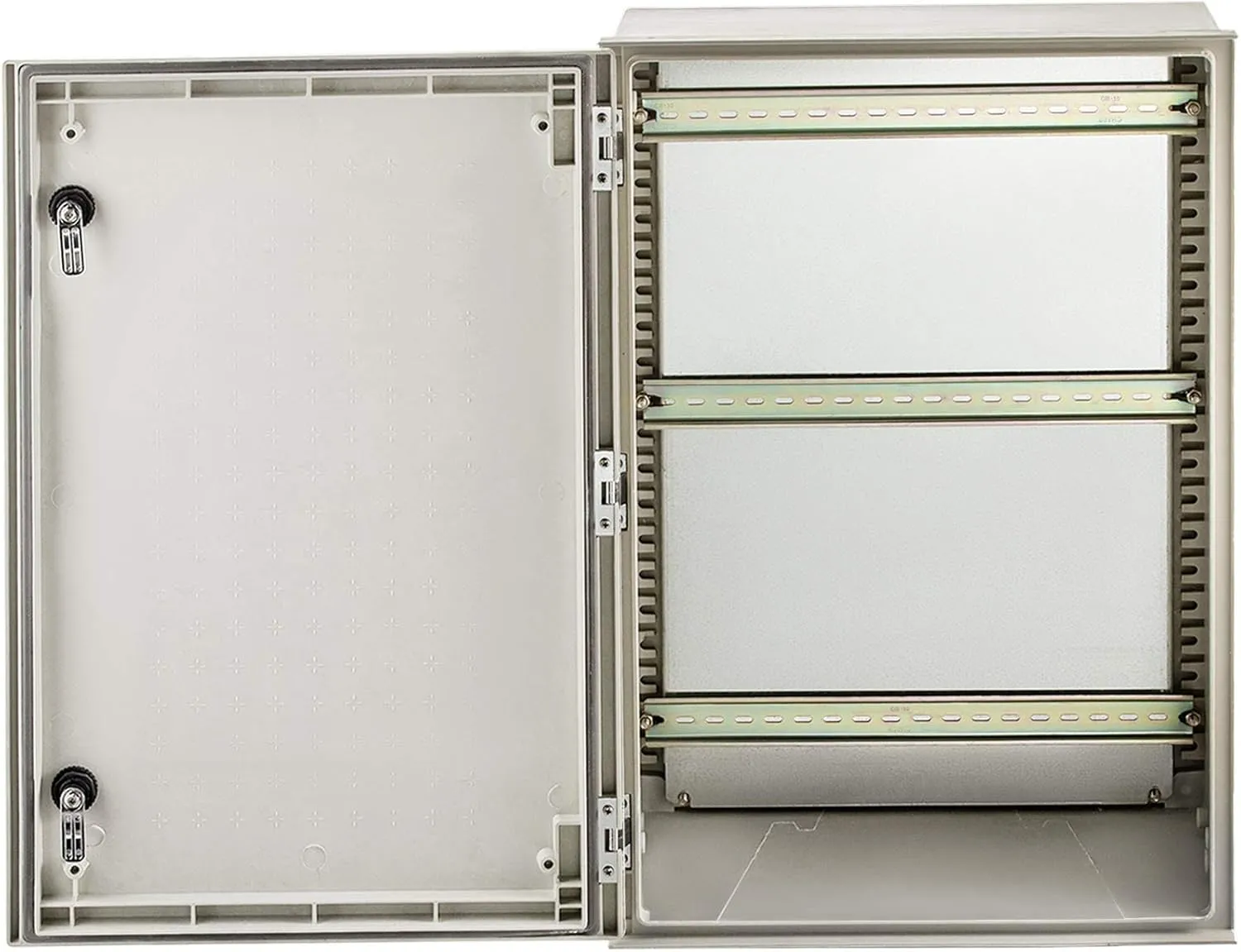 VEVOR Fiberglass Enclosure 23.6 x 15.7 x 9.1" Electrical Enclosure Box NEMA 3X Electronic Equipment Enclosure Box IP65 Weatherproof Wall-Mounted Electrical Enclosure With Hinges & Quarter-Turn Latches