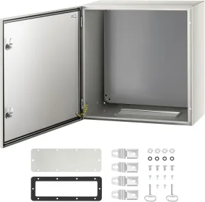 VEVOR NEMA Steel Enclosure, 24 x 24 x 12'' NEMA 4X Steel Electrical Box, IP66 Waterproof & Dustproof, Outdoor/Indoor Electrical Junction Box, with Mounting Plate