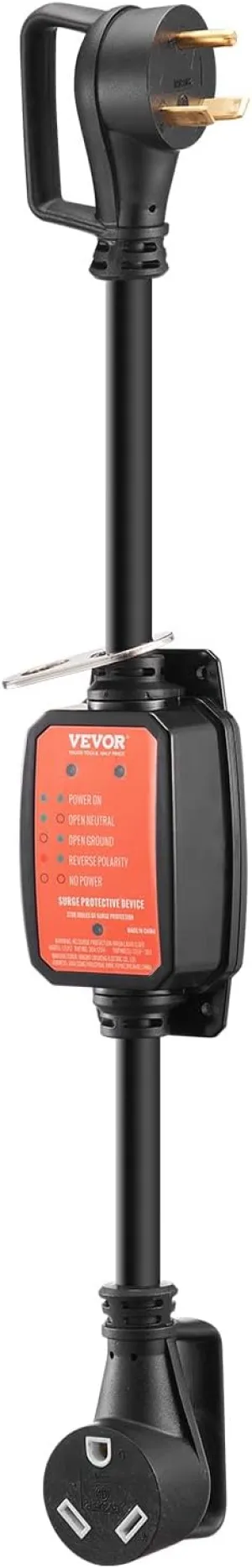 VEVOR RV Surge Protector, 30 Amp, 2700 Joules RV Voltage Protector Monitor Circuit Analyzer Power Guard, with Surge Protection Waterproof Cover Anti-Theft Lock for RV Camper Trailer, ETL Certified