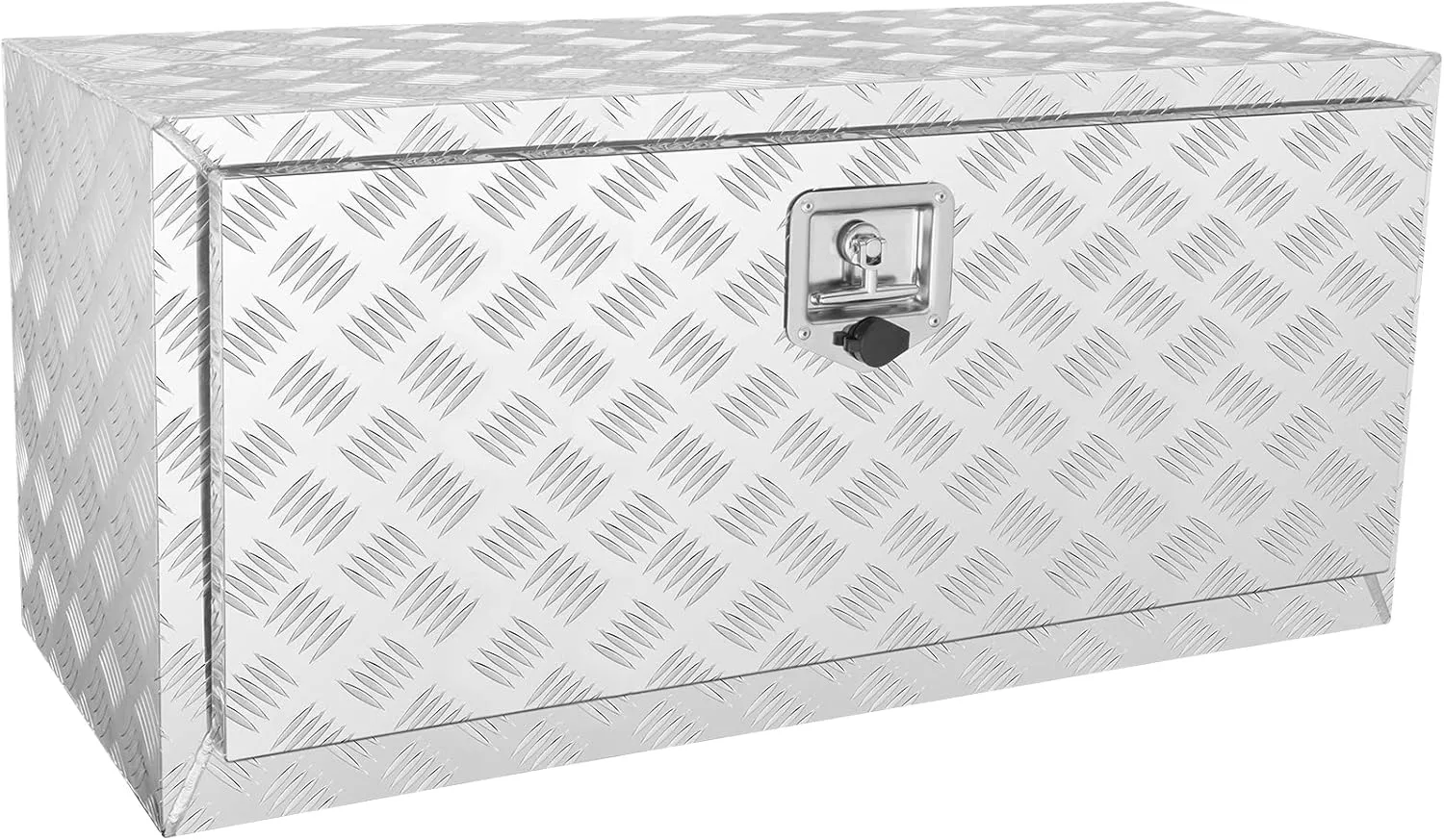 VEVOR Underbody Truck Box, 36"×14"×16" Pickup Storage Box, Heavy Duty Aluminum Diamond Plate Tool Box with Lock and Keys, Waterproof Trailer Storage Box with T-Handle Latch for Truck, Van, Trailer