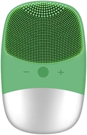 Vibration Electric Face Cleansing Brush Facial Pore Cleaner Waterproof Blackhead Remover Silicone Cleanser Face Washing Brush,Green with Box