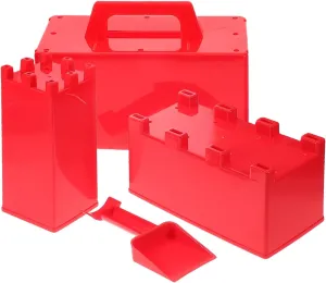 VICASKY 1 Set Snow Brick Mold Winter Beach for Sand Castle Kit Beach Sand Castle Building Kit Beach Brick Maker Sandbox Kit Snow Plastic Red