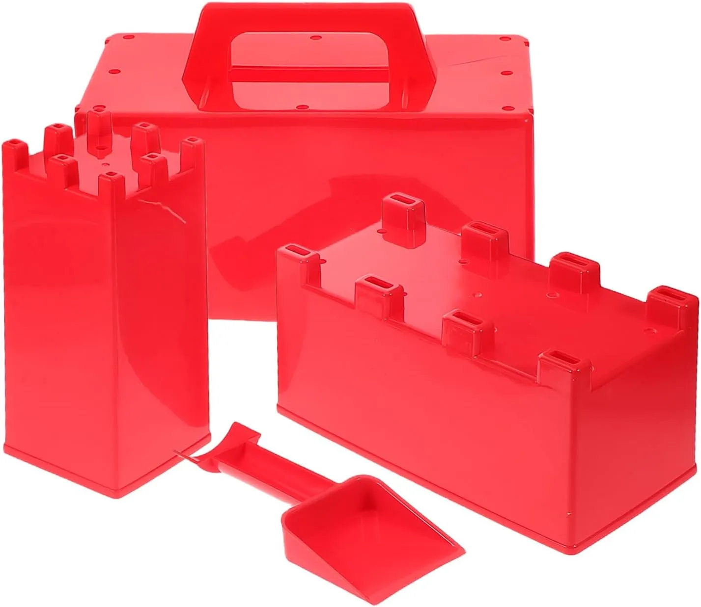 VICASKY 1 Set Snow Brick Mold Winter Beach for Sand Castle Kit Beach Sand Castle Building Kit Beach Brick Maker Sandbox Kit Snow Plastic Red