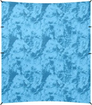 Vintage Solid Blue tie-dye Art Beach Canopy UPF50  Waterproof Sun Shelter with Sturdy Poles, Sandbags and Shovel for Camping, Picnics, Backyard