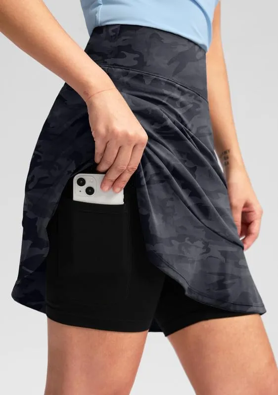 Viodia 20" Knee Length Skorts Skirts for Women with Pockets High Waisted Athletic Tennis Golf Skort for Casual Summer