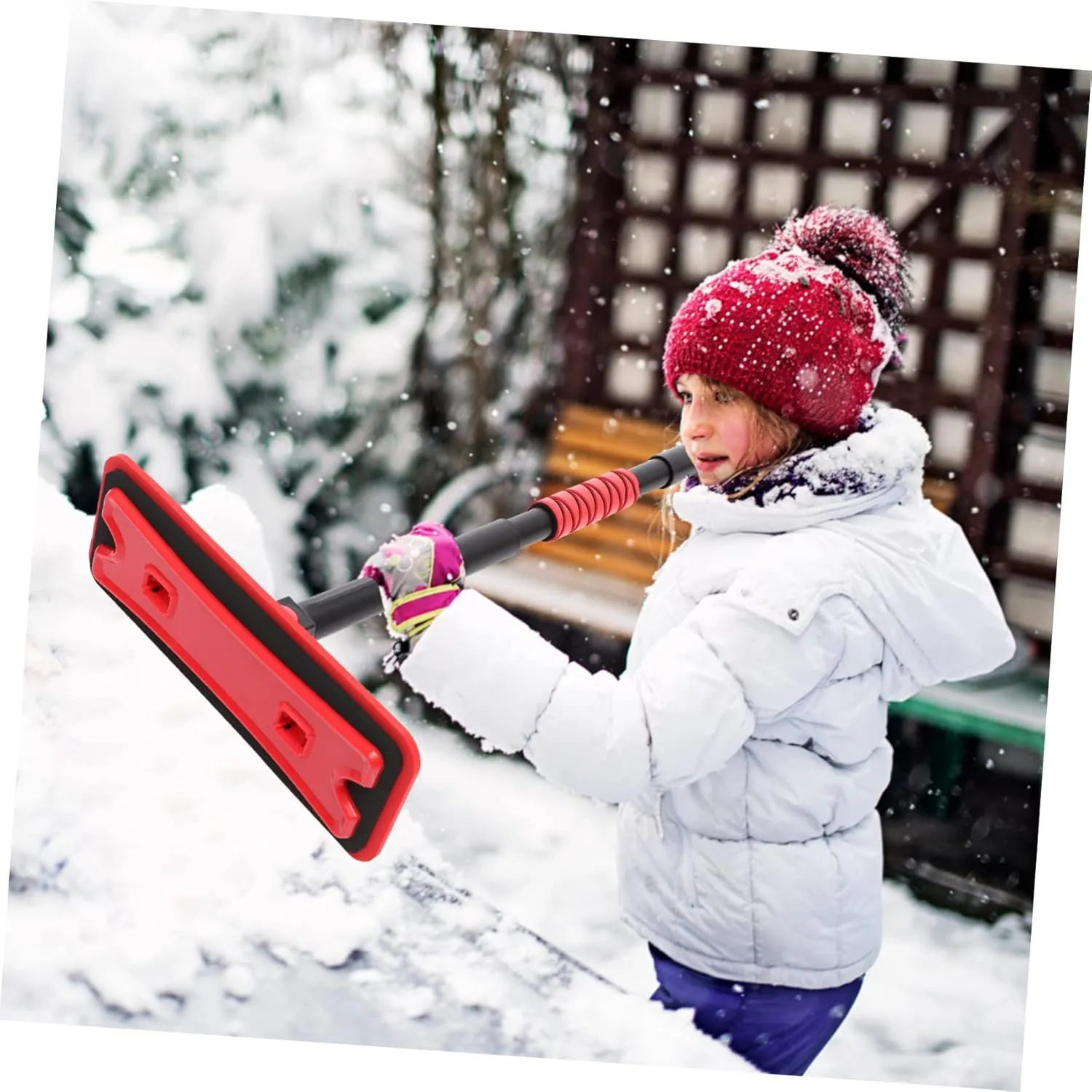 Wakauto 1 Set Ice Scraper and Brush for Car Snow Scraper for Car Snow Brush for Car Scraper Snow Shovel Sponge Windshield Aluminum Alloy