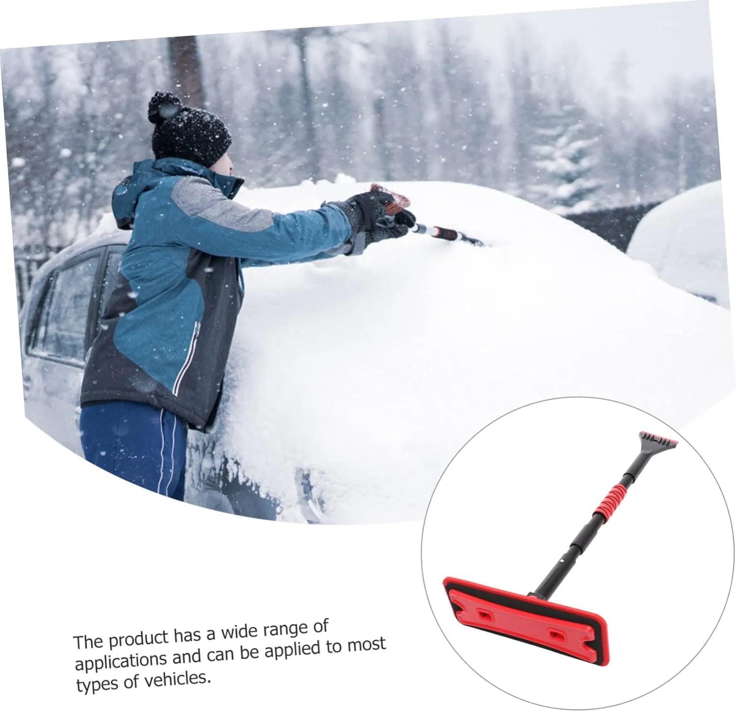 Wakauto 1 Set Ice Scraper and Brush for Car Snow Scraper for Car Snow Brush for Car Scraper Snow Shovel Sponge Windshield Aluminum Alloy