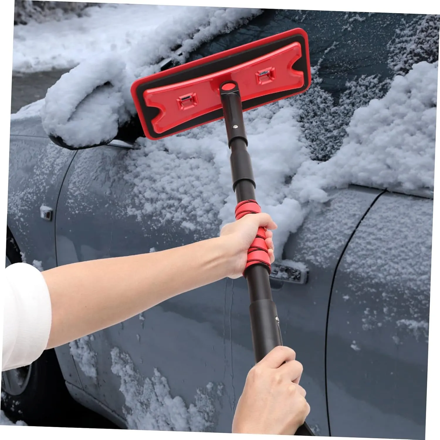 Wakauto 1 Set Ice Scraper and Brush for Car Snow Scraper for Car Snow Brush for Car Scraper Snow Shovel Sponge Windshield Aluminum Alloy