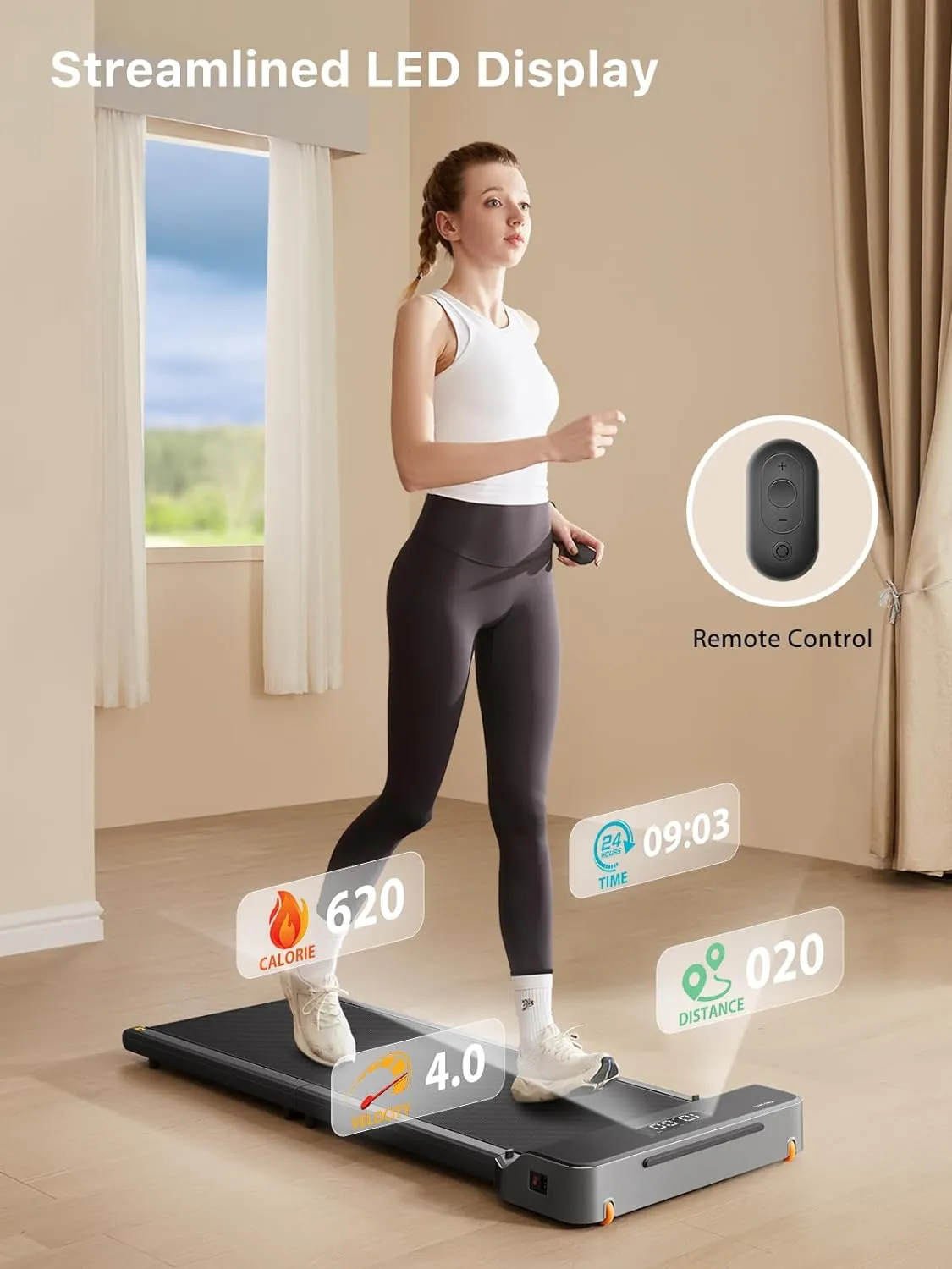 WALKINGPAD Folding Treadmill, Ultra Slim Foldable Treadmill Smart Fold Walking Pad Portable Walking/Jogging Machine with App & Remote Control