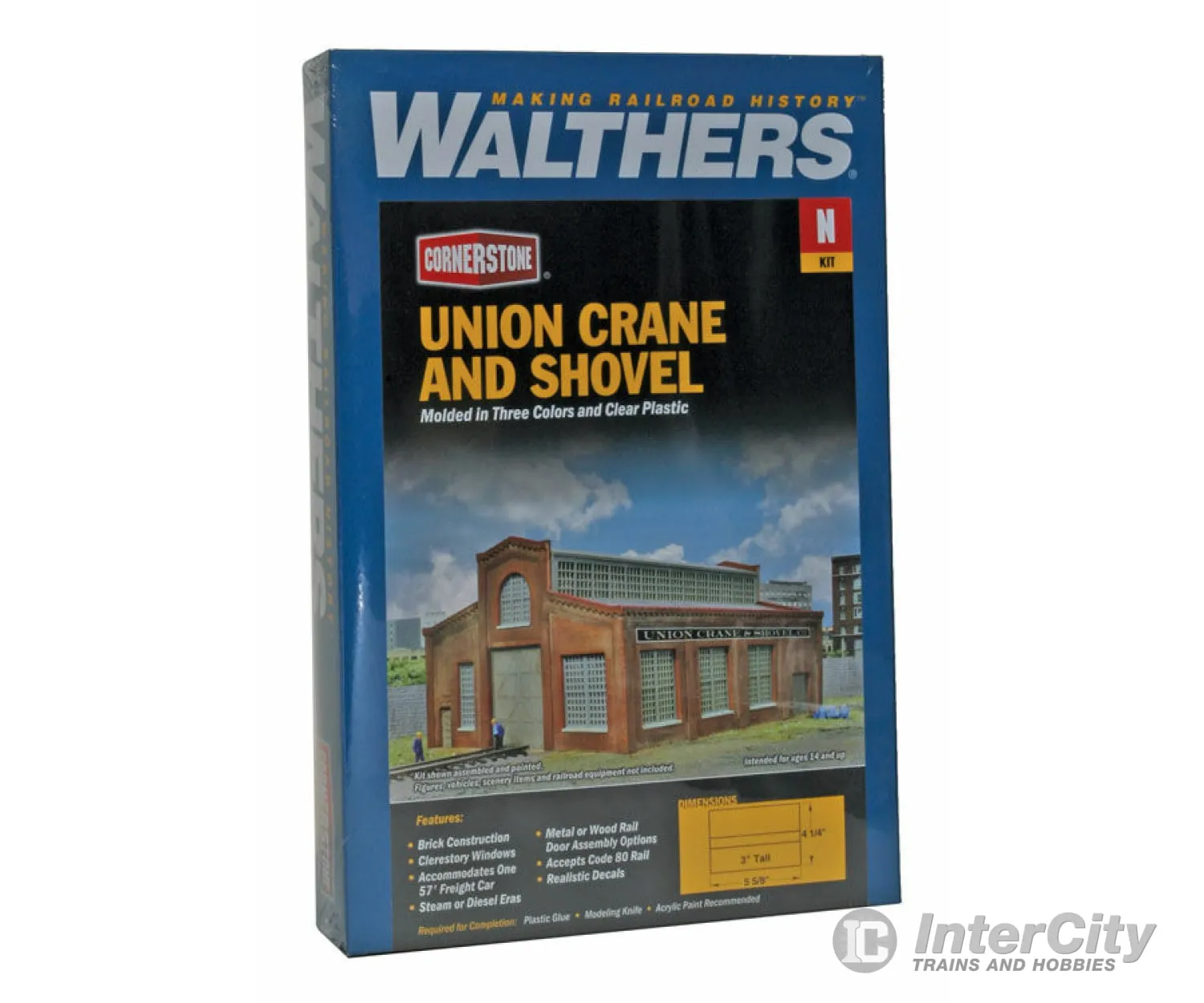 Walthers Cornerstone 3826 Union Crane and Shovel -- Kit - 5-5/8 x 4-1/4 x 3" 14 x 10.6 x 7.5cm