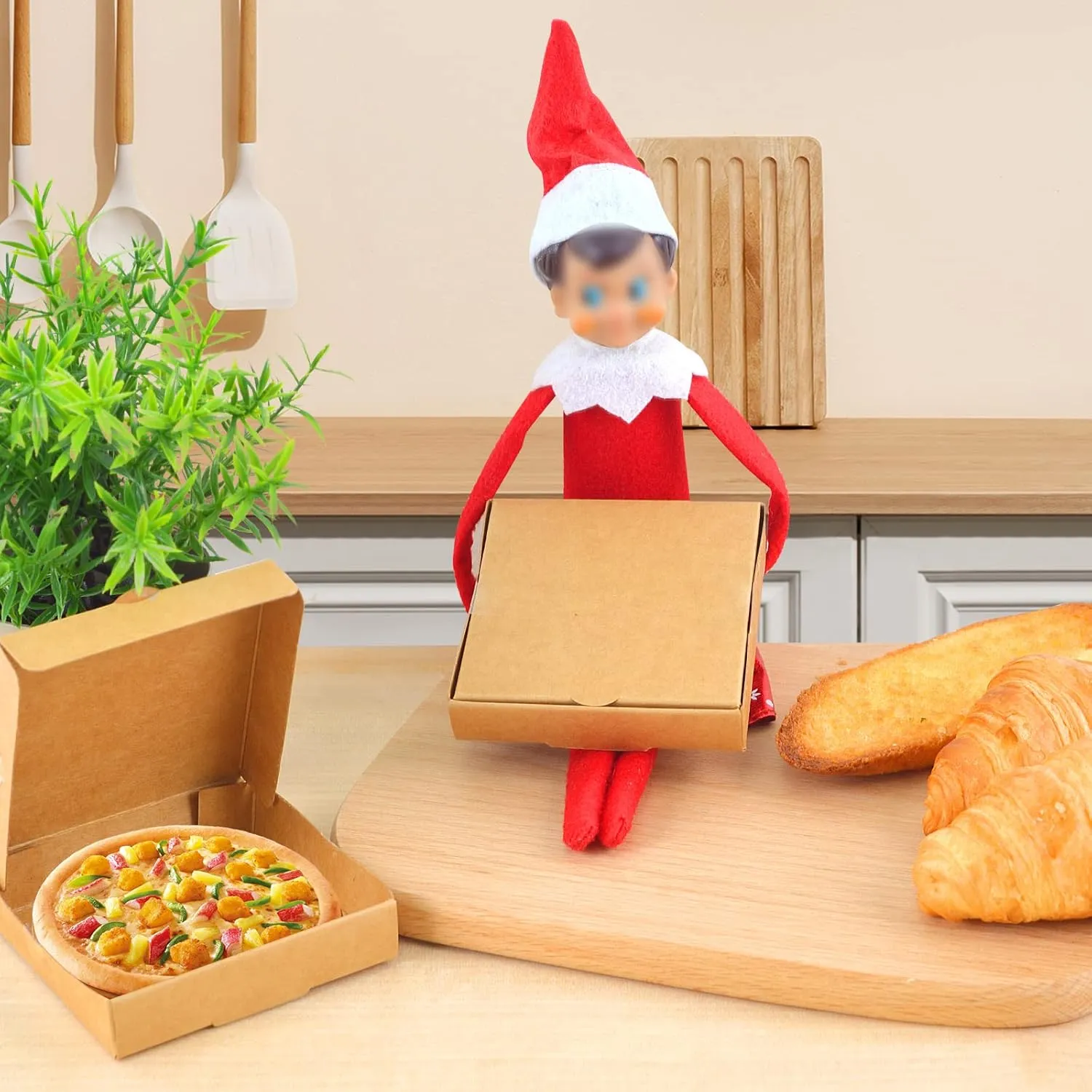 WANGDEFA 50 Pack Kraft Small Boxes - 3.5 x 3.5 Inch White Pizza & Cookie Mini Pies Party Favors
