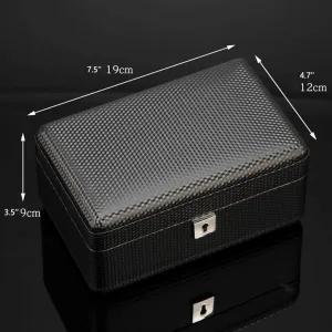 Watch Box Case 3 Slots Leather Organizer Storage Display Men