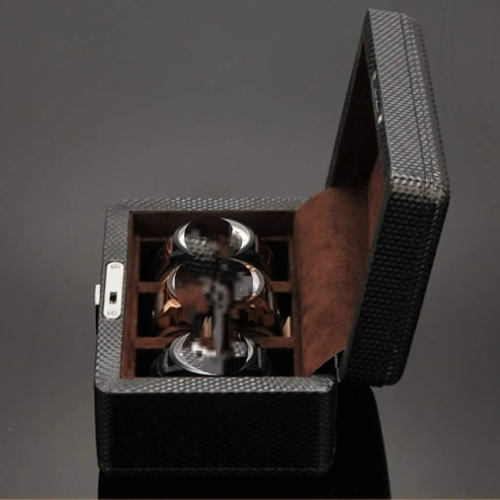Watch Box Case 3 Slots Leather Organizer Storage Display Men