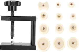 Watch Press Set Back Case Closer, Screw Type Watch Crystal Front Back Case Cover Press Tool with 12 Dies, Watch Repair Tools Kit
