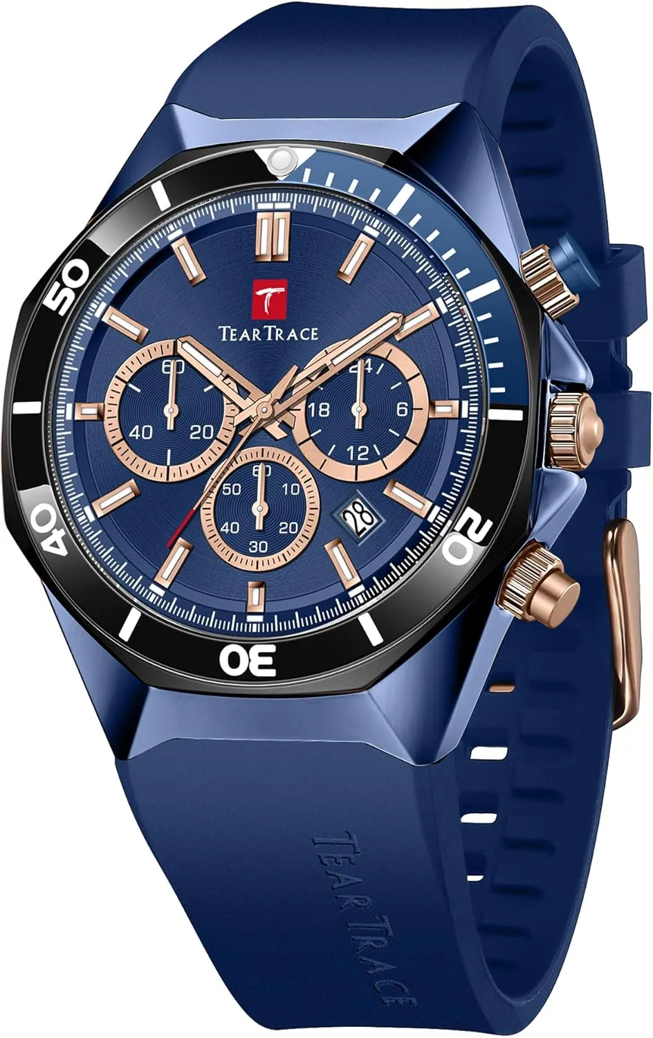 Watches for Men Luxury Chronograph 3ATM Waterproof Quartz Sport Wrist Watches Multifunctional with Silicone Strap Casual Work Mens Watches