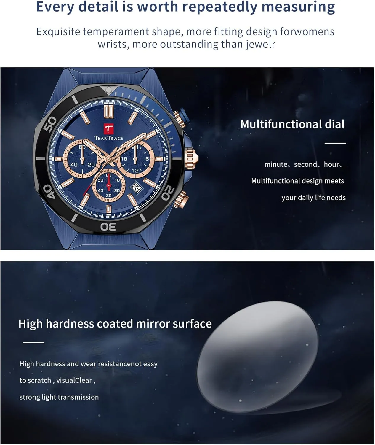 Watches for Men Luxury Chronograph 3ATM Waterproof Quartz Sport Wrist Watches Multifunctional with Silicone Strap Casual Work Mens Watches