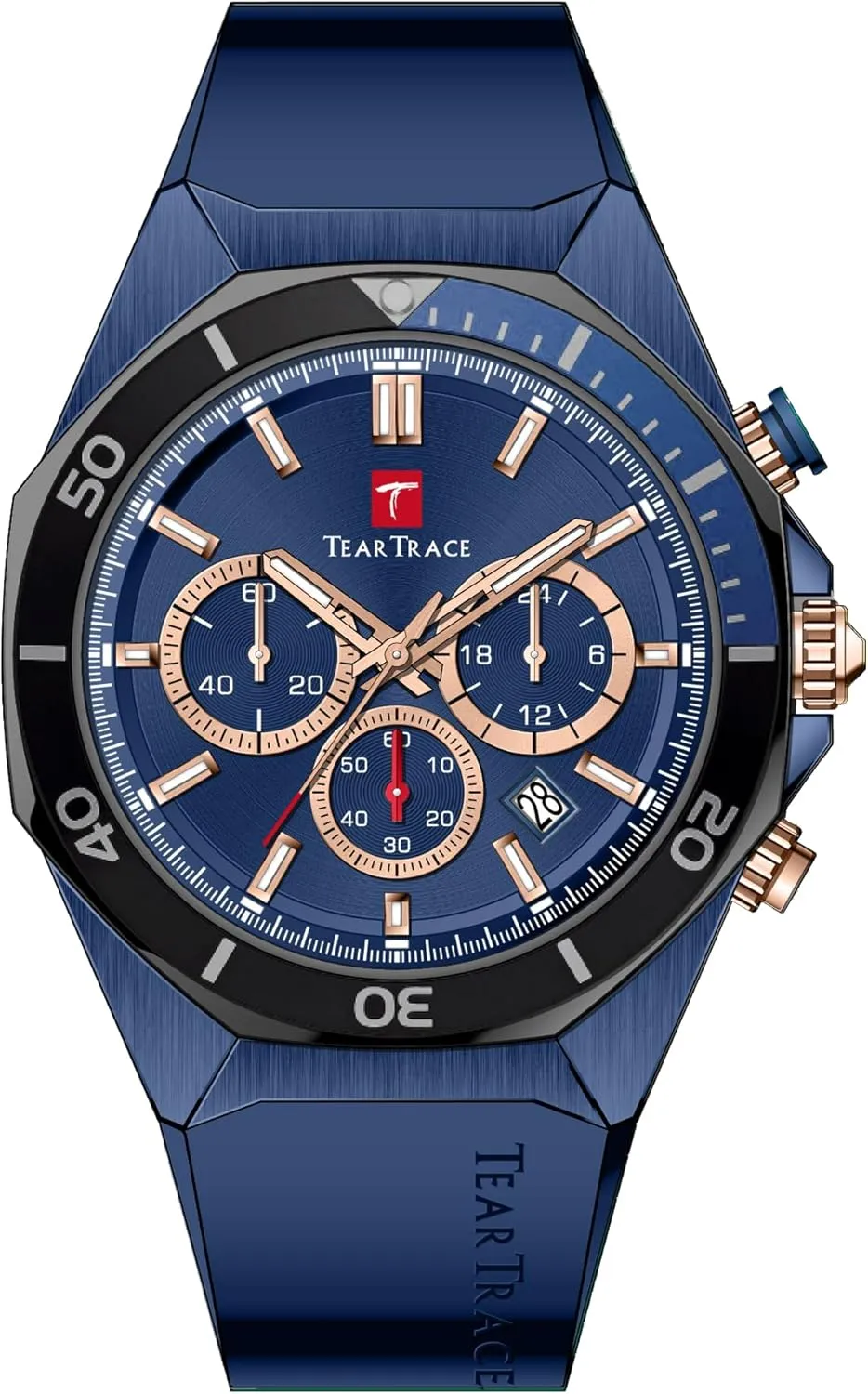 Watches for Men Luxury Chronograph 3ATM Waterproof Quartz Sport Wrist Watches Multifunctional with Silicone Strap Casual Work Mens Watches