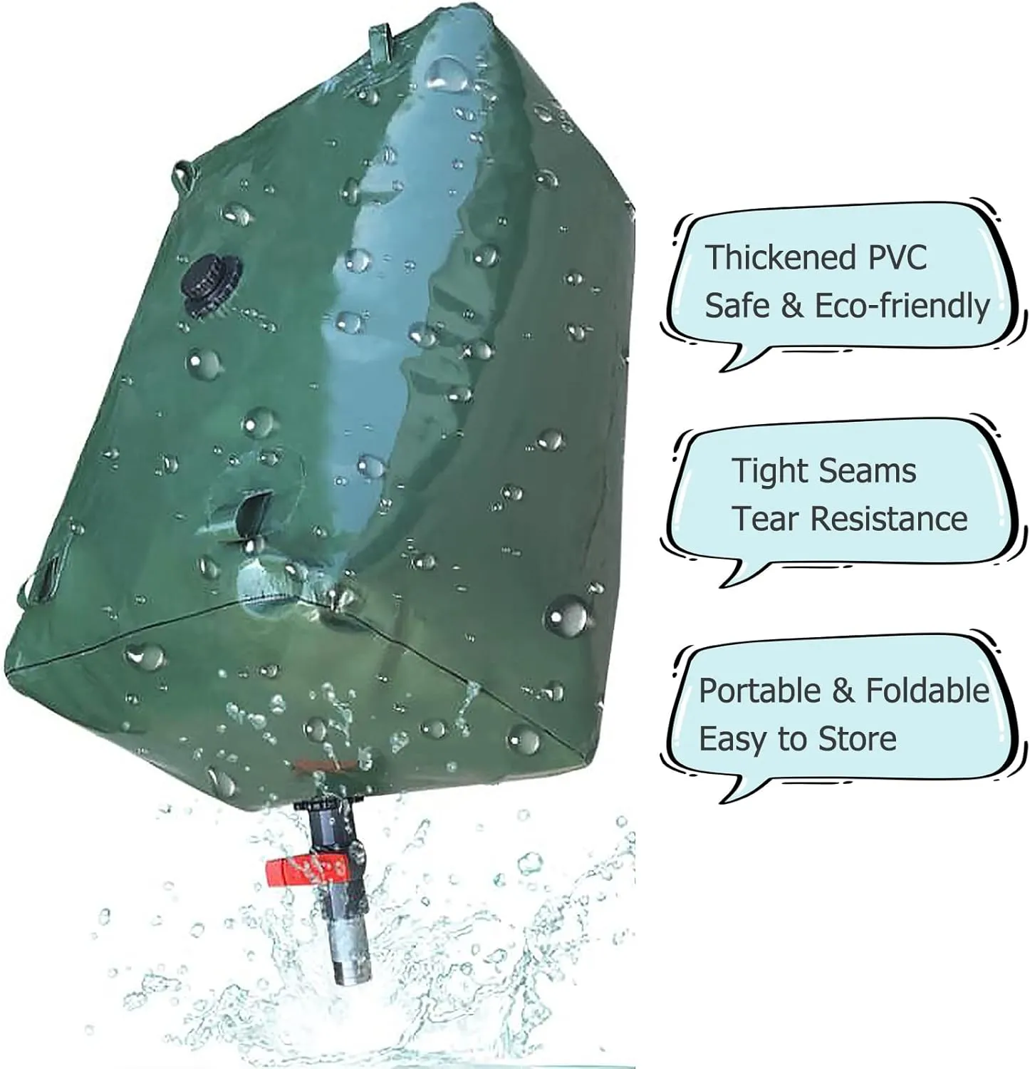 Water Bladder Storage Containers 30/60/80/90/130150/200/300/500 Gallon Flexible Water Bladder Container, Garden Farms Rainwater Bag - Folding & Large Capacity, for Rv Camping/Car Washing/Cattle Fee