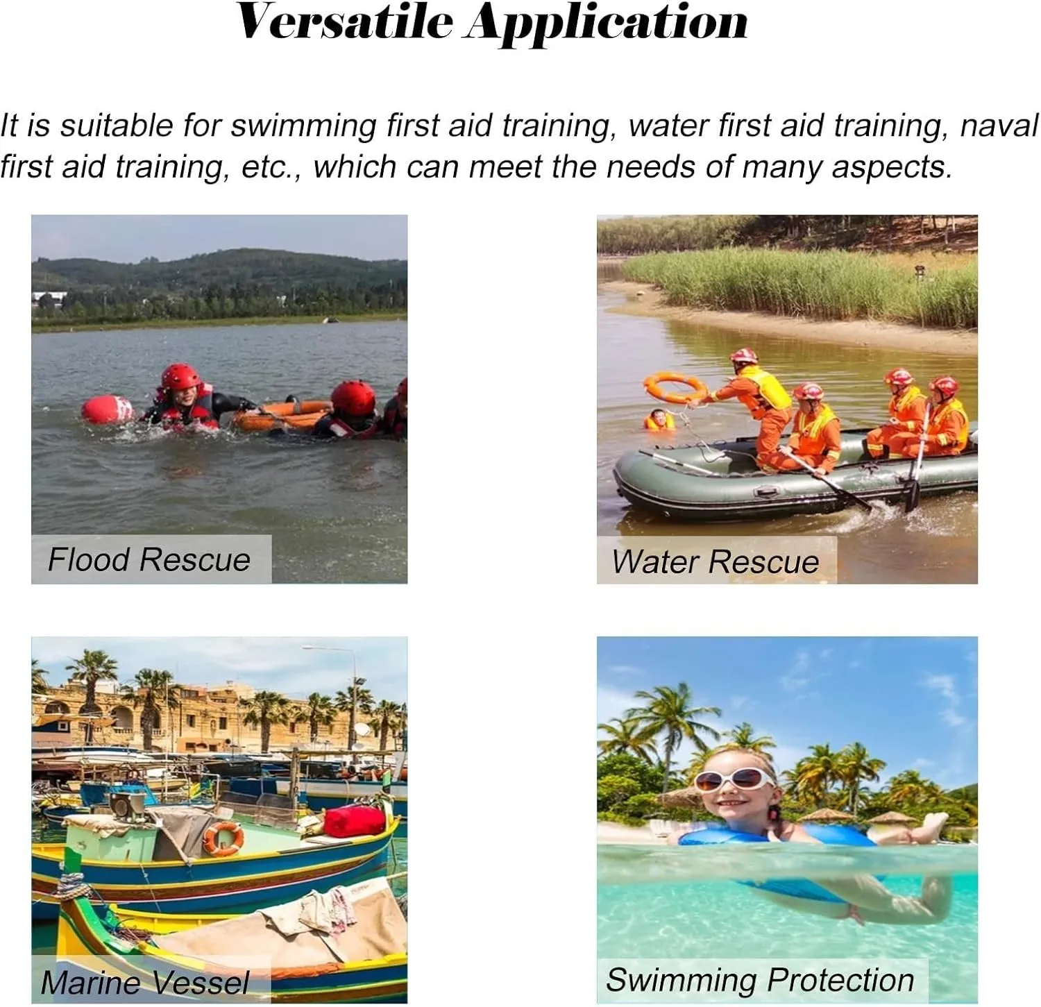 Water Rescue Training Dummy, Drowning Prevention Teaching Tools with 3 Inlet & Outlet Holes, Swimming Pool Rescue Training Equipment for Teenagers/Adults