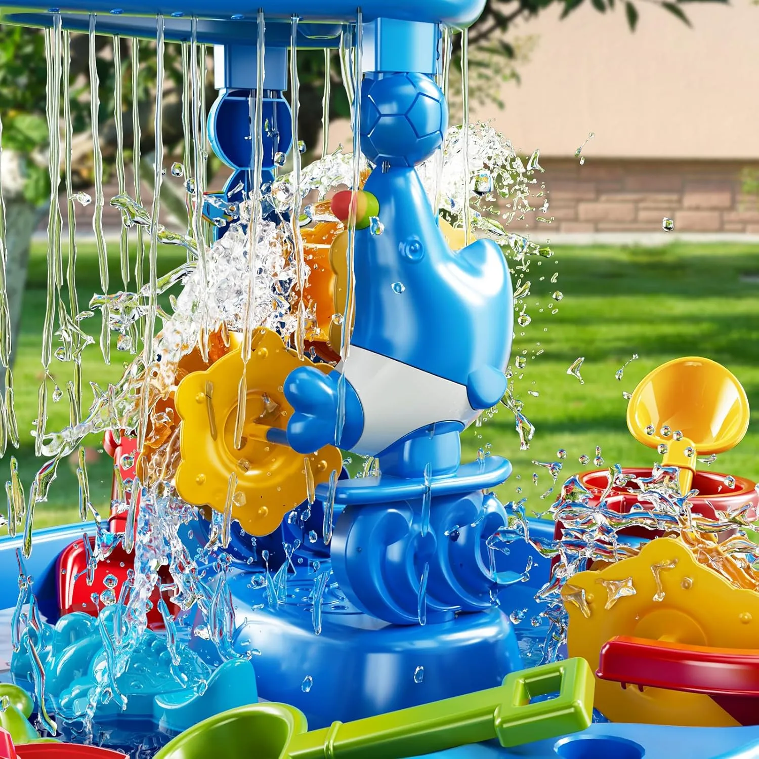 Water Table for Toddlers 3-5, 3-Tier Kids Sand Water Table, Sand and WaterActivity Sensory Tables Summer Outdoor Toys Beach Toys for Outside Backyard for Kids Toddlers Age 3 4 5 6 7 8