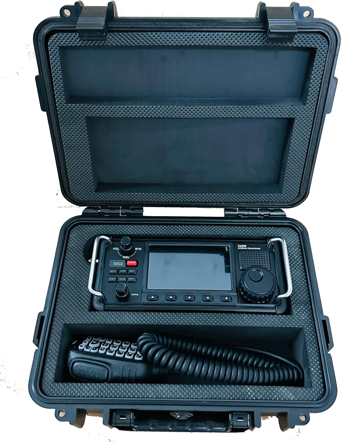 Waterproof Dust Proof Portable Box w/Customizable Foam Hard Case for XIEGU X6200 Custom Case IP67 (for X6200)